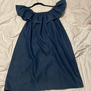 Off the shoulder denim dress